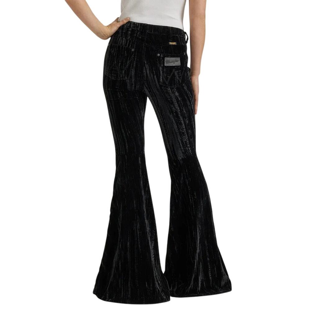 Wrangler Black Velvet High Rise Flare Pants - Picture 11 of 11